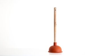 Toilet,Plunger,Isolated,On,White,,No,People.