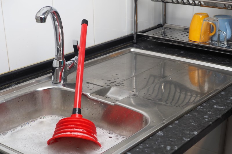 Kitchen sink dirty due to blocked drain